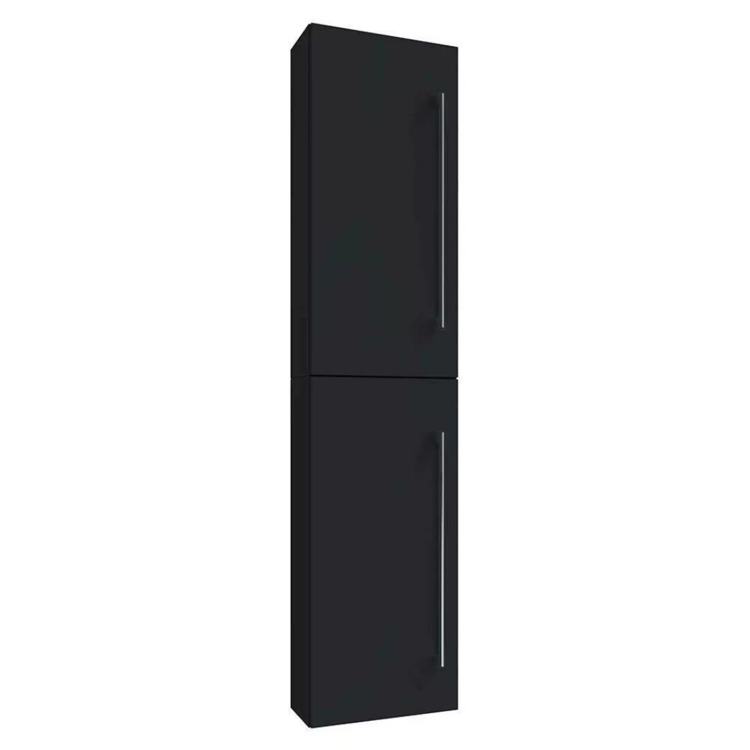 Badezimmermöbel 4teilig schwarz Hochglanz Front 46 cm tief (vierteilig) günstig online kaufen