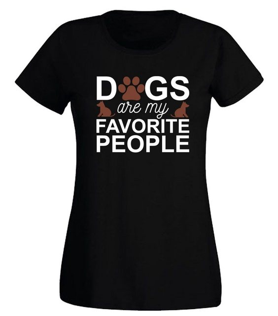 G-graphics T-Shirt Damen T-Shirt - Dogs are my favorite people Slim-fit, mi günstig online kaufen