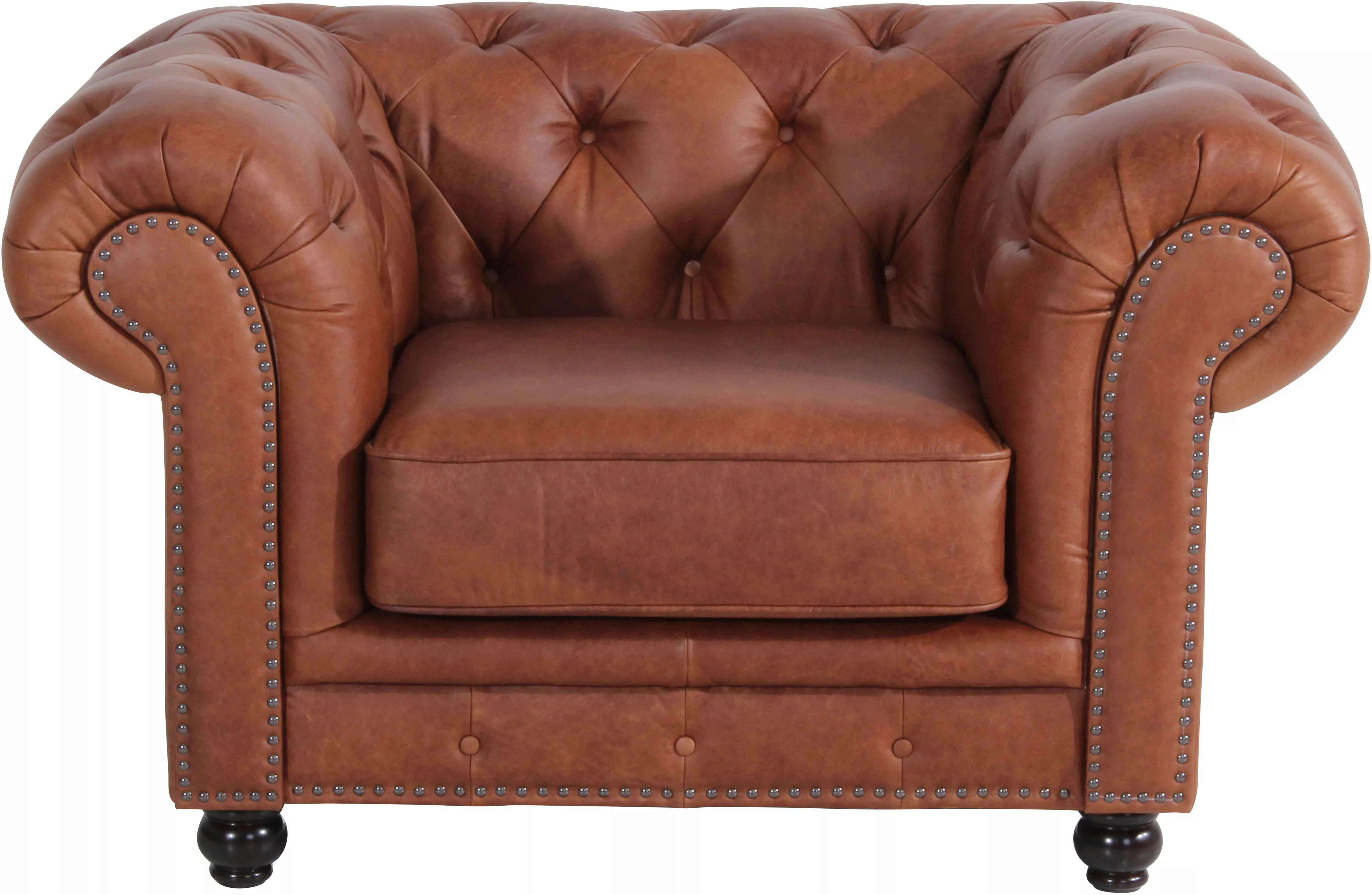 Max Winzer® Chesterfield-Sessel »Old England«, Ledersessel mit Knopfheftung günstig online kaufen