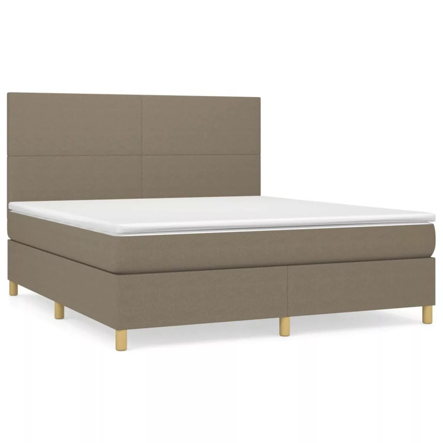 vidaXL Boxspringbett mit Matratze Taupe 160x200 cm Stoff1378433 günstig online kaufen