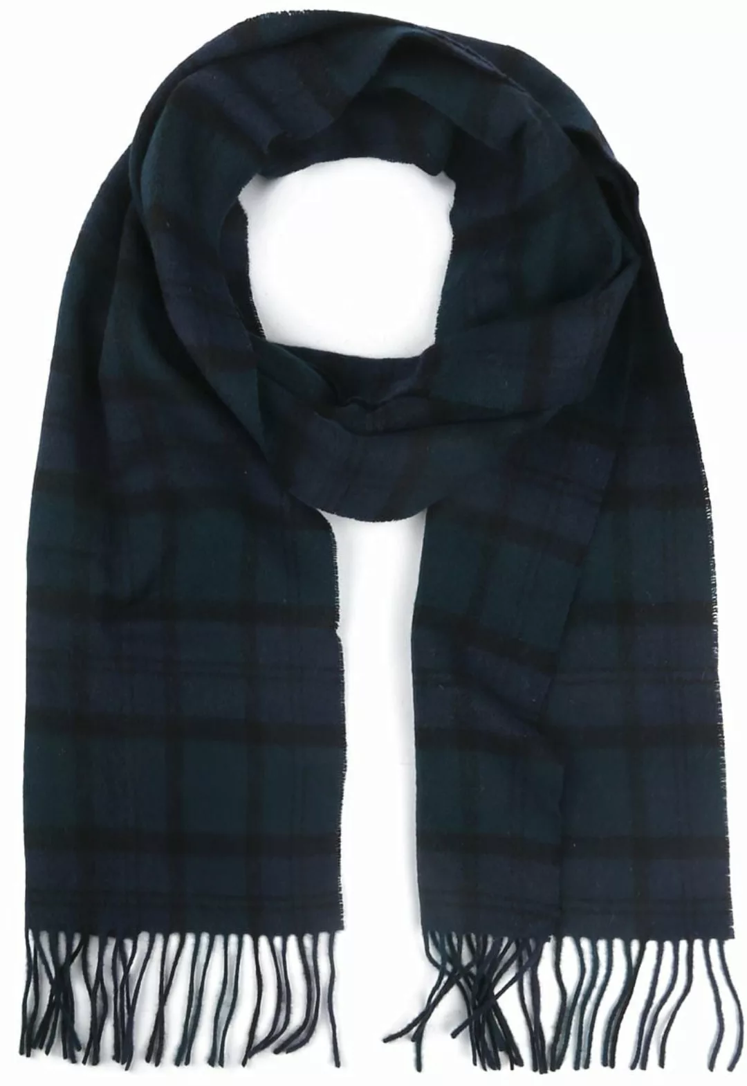Barbour Schal Tartan Lammwolle Klassisch Dunkelblau - günstig online kaufen