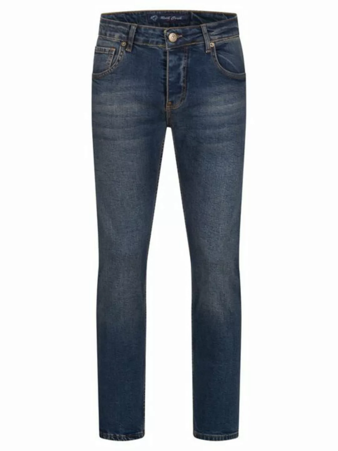 Rock Creek Regular-fit-Jeans Herren Jeans Stonewashed Dunkelblau RC-2400 günstig online kaufen