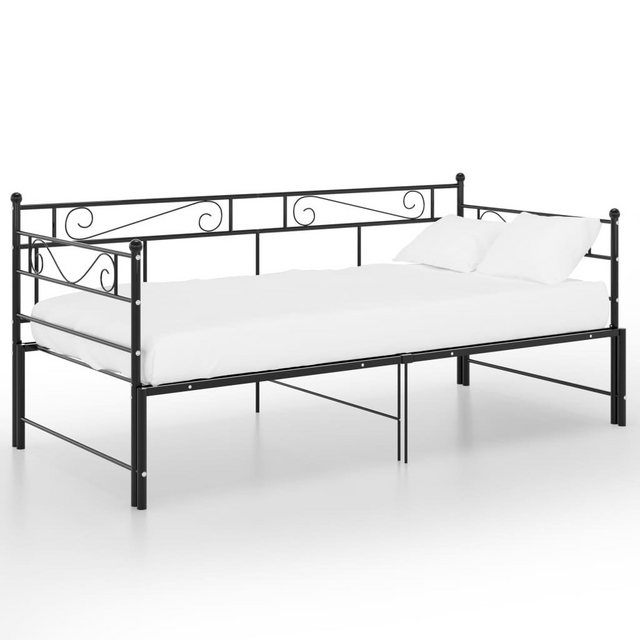 vidaXL Bett Tagesbett Ausziehbar Schwarz Metall 90x200 cm günstig online kaufen