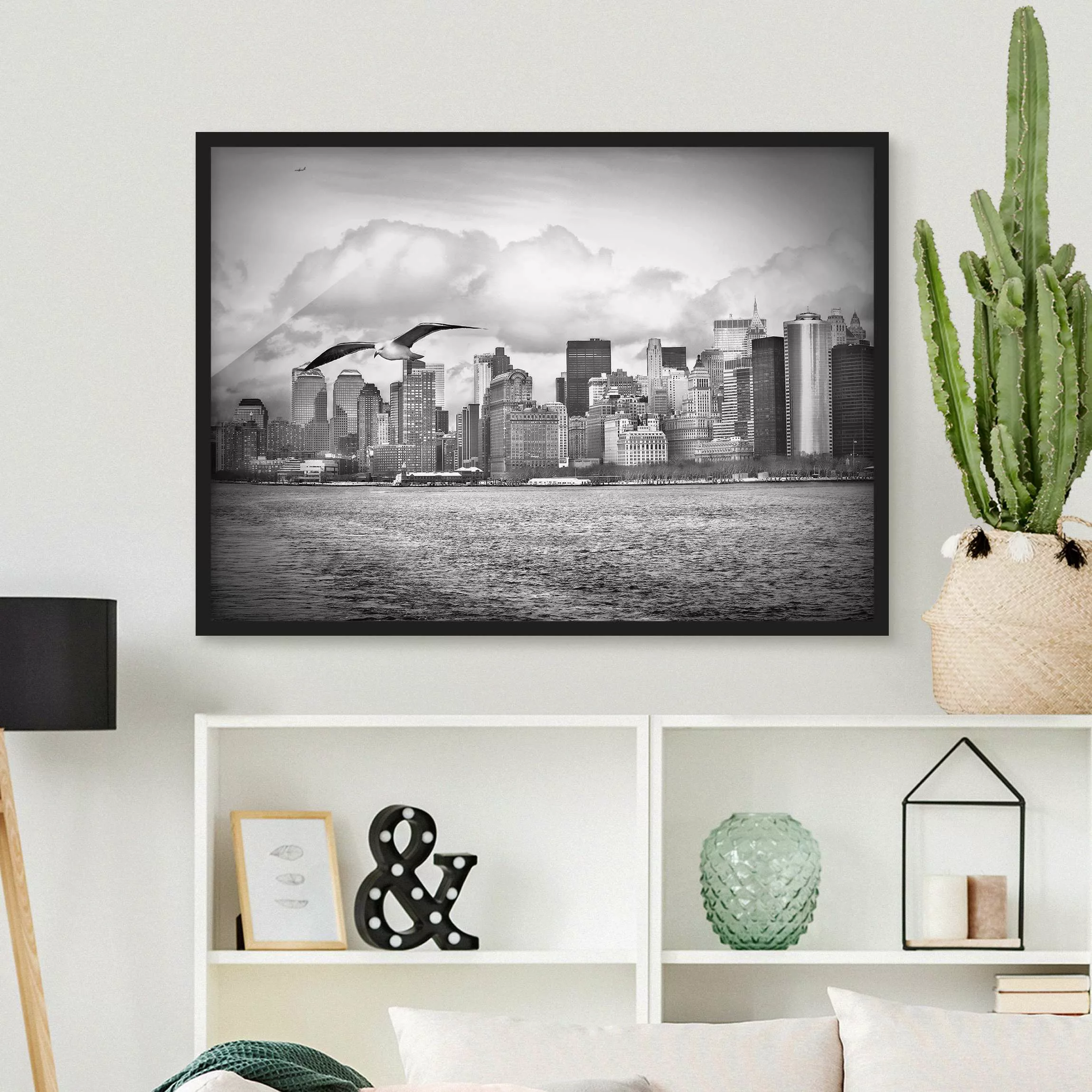 Bild mit Rahmen Architektur & Skyline - Querformat No.YK1 New York II günstig online kaufen