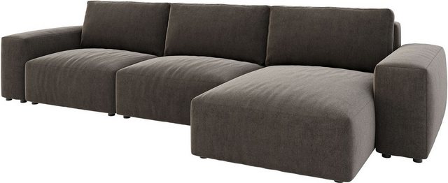 DELIFE Ecksofa Lanzo, L Mikrofaser Khakibraun 360x160 cm Recamiere variabel günstig online kaufen