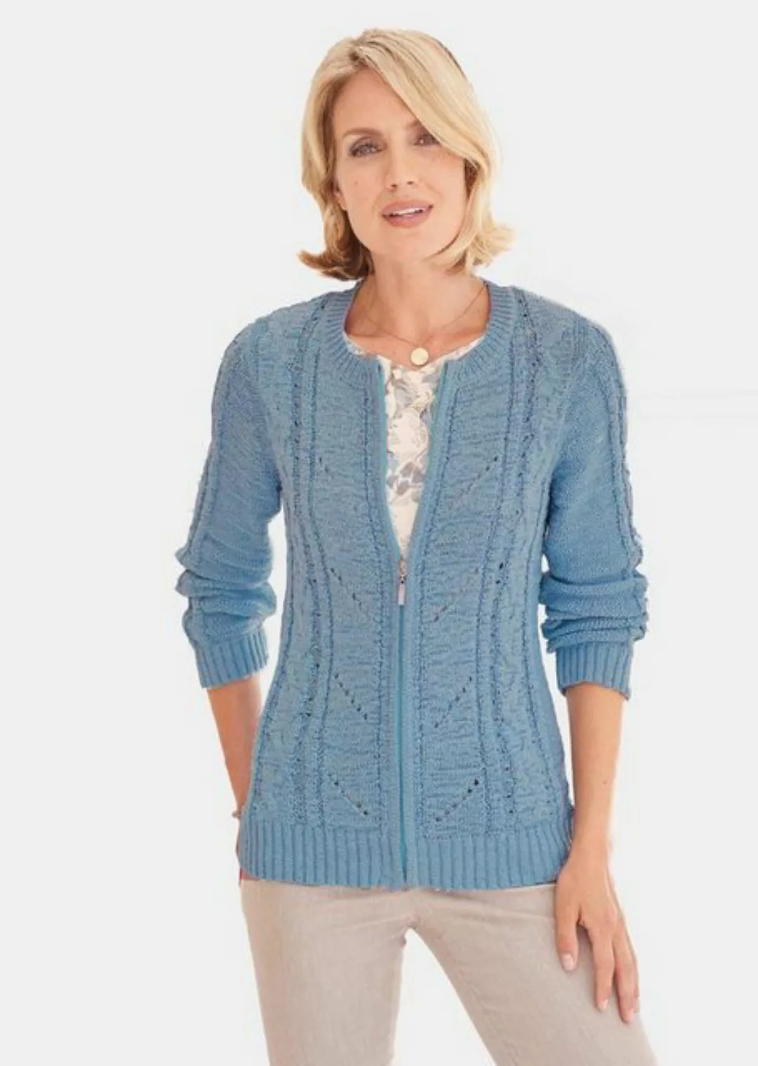 GOLDNER Strickjacke Bändchengarn-Strickjacke mit schönen Details günstig online kaufen