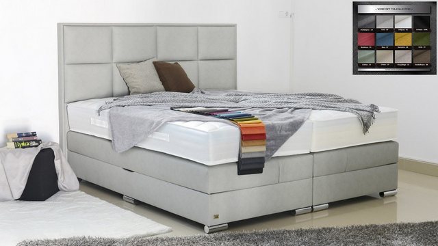 PAARA Boxspringbett Monaco mit Bettkasten Kopfteil Stauraum H2 H3, mit einz günstig online kaufen