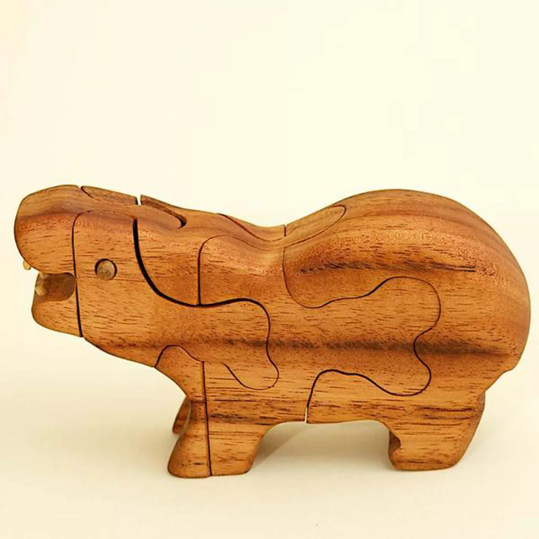 3d Holzpuzzle - Hippopotamus günstig online kaufen