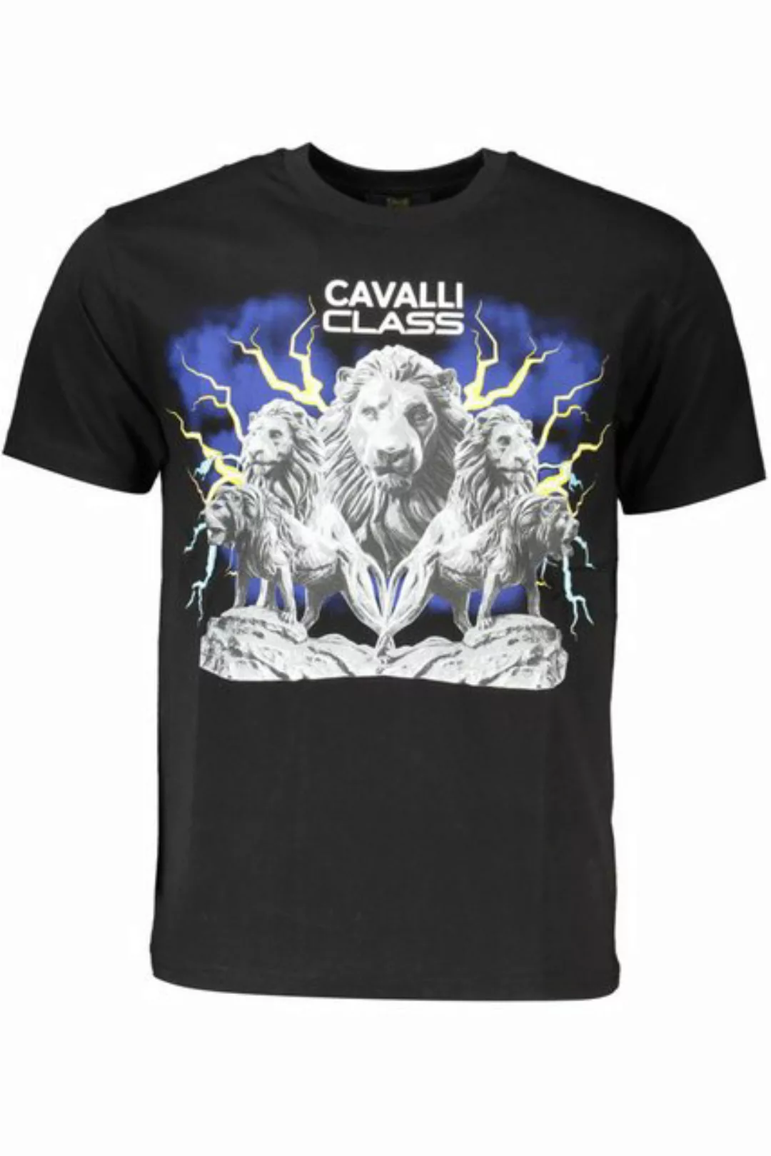 Cavalli Class T-Shirt Herren T-Shirt Schwarz: Kurze Ärmel, Regular Fit günstig online kaufen