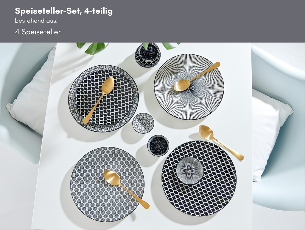 Ritzenhoff & Breker Speiseteller »Takeo«, (Set, 4 St.), Porzellan, skandina günstig online kaufen