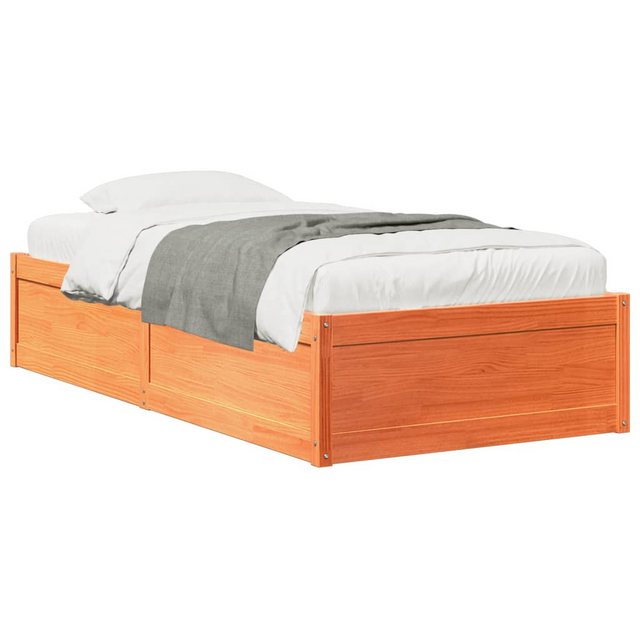 vidaXL Bett, Massivholzbett ohne Matratze Wachsbraun 100x200 Kiefernholz günstig online kaufen