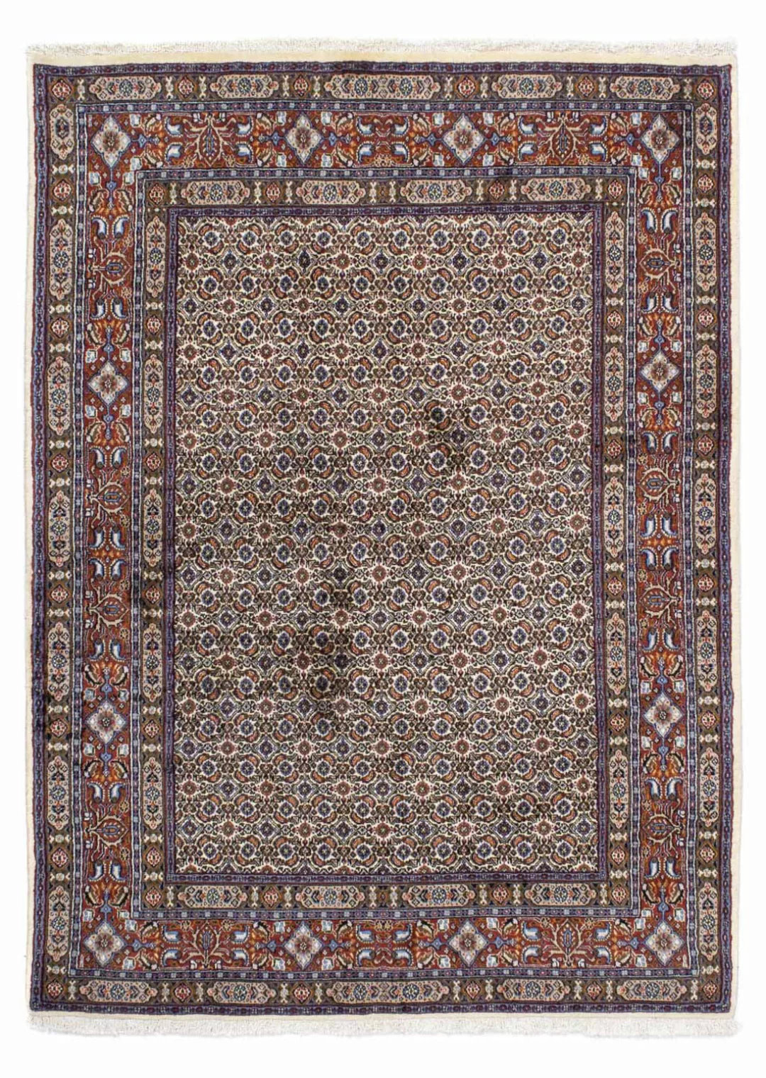morgenland Wollteppich »Moud Medaillon Beige 190 x 148 cm«, rechteckig, Uni günstig online kaufen