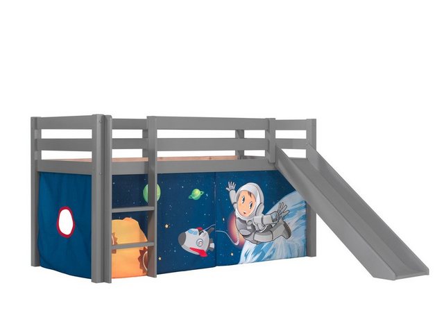 Natur24 Kinderbett Spielbett mit Rutsche Pino Kiefer massiv 90x200cm günstig online kaufen