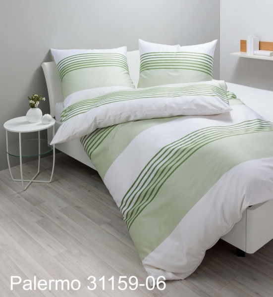 Janine Janine Mako-Satin Bettwäsche Palermo 31159 salbeigrün Größe:  155x22 günstig online kaufen