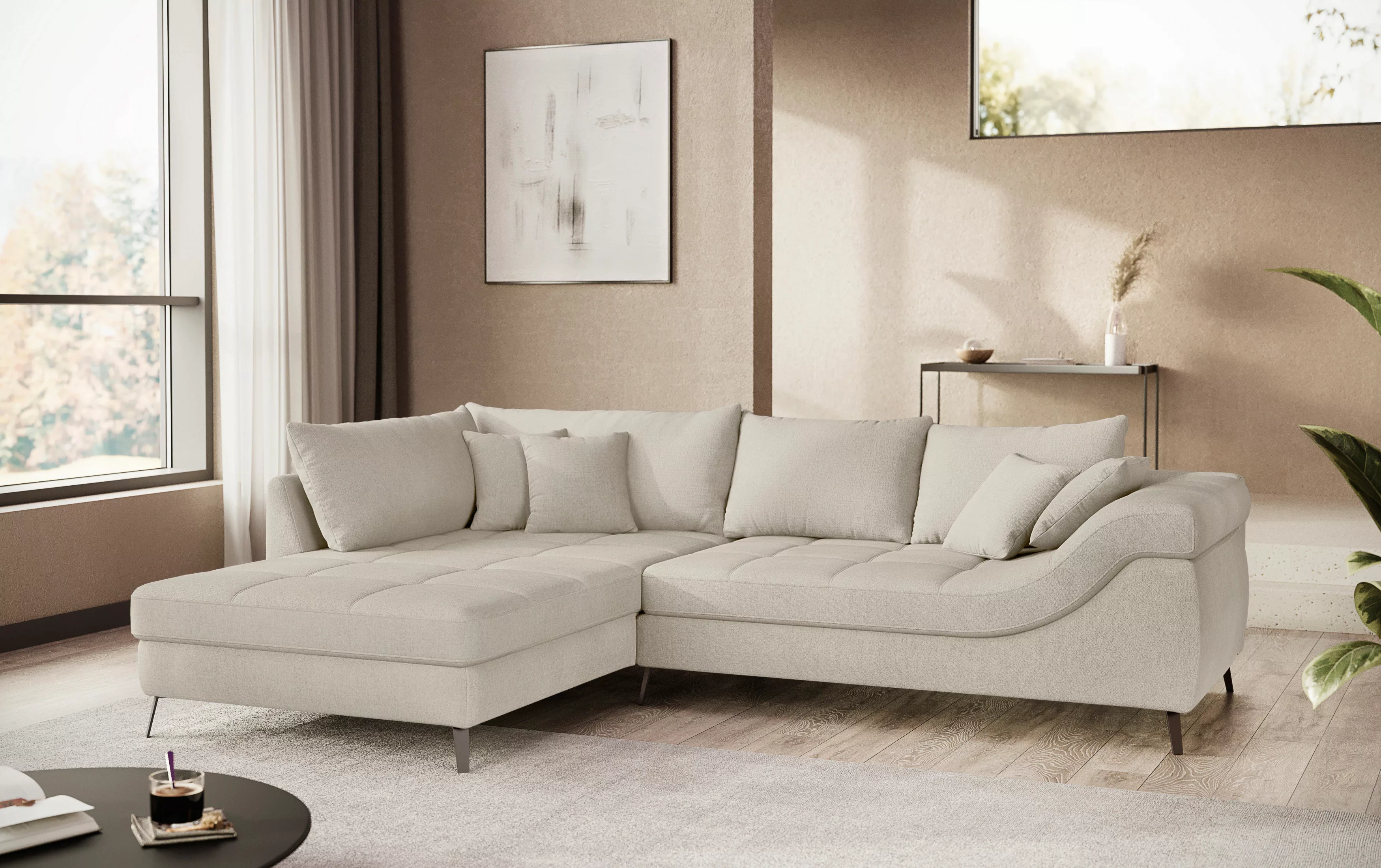 INOSIGN Ecksofa "Portofino, L-Form", Mit Kaltschaumpolsterung, bis 140 kg b günstig online kaufen