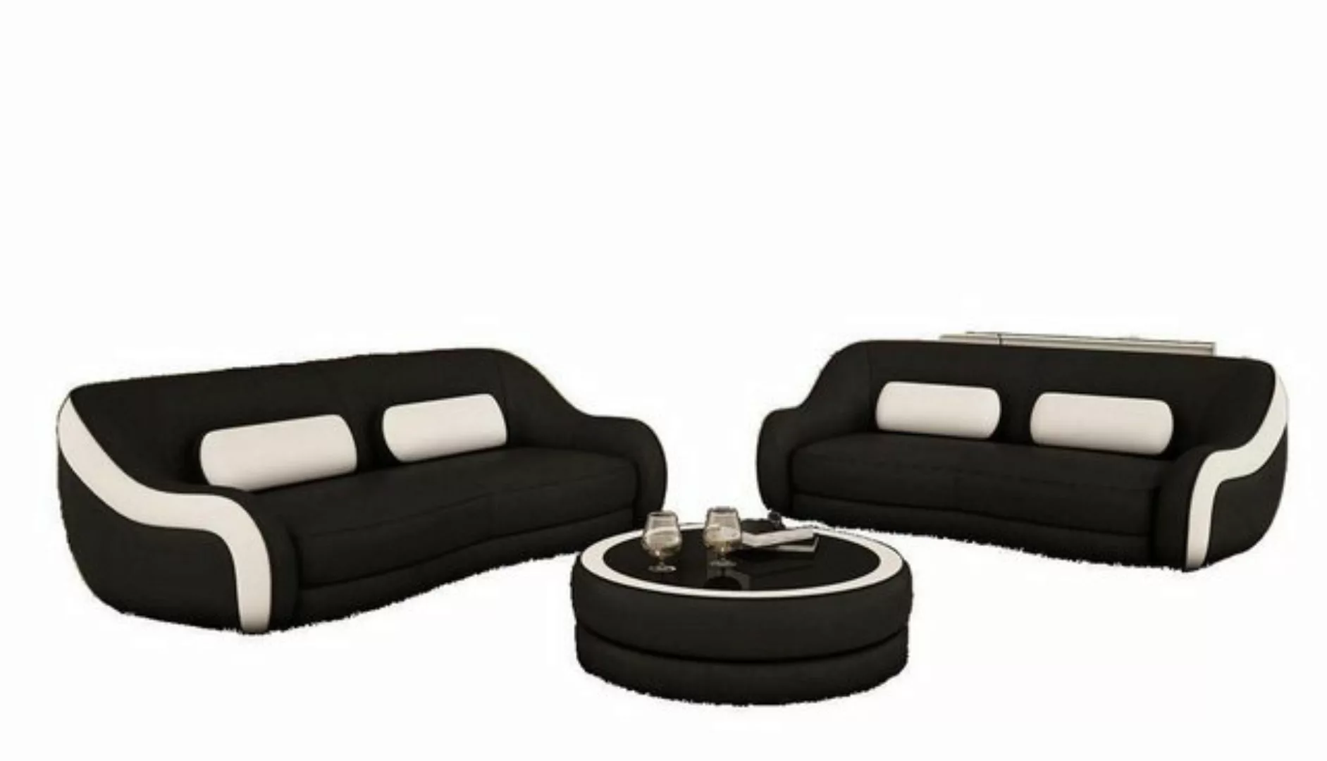 JVmoebel Sofa Schwarze Sofagarnitur 3+2 Modernes Design Couch Set Neu, Made günstig online kaufen