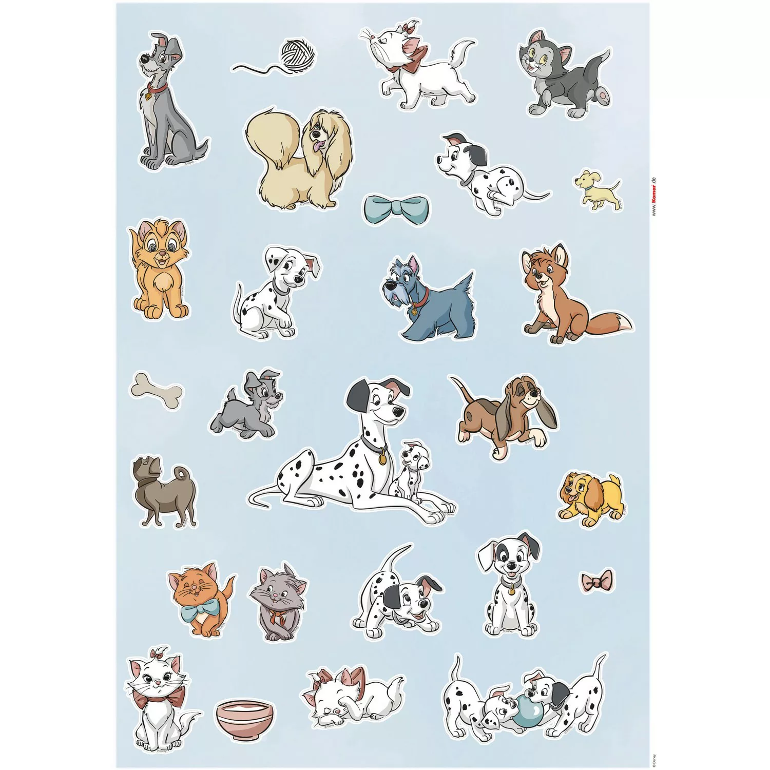 Komar Deko-Sticker Disney Cats & Dogs 50 x 70 cm günstig online kaufen