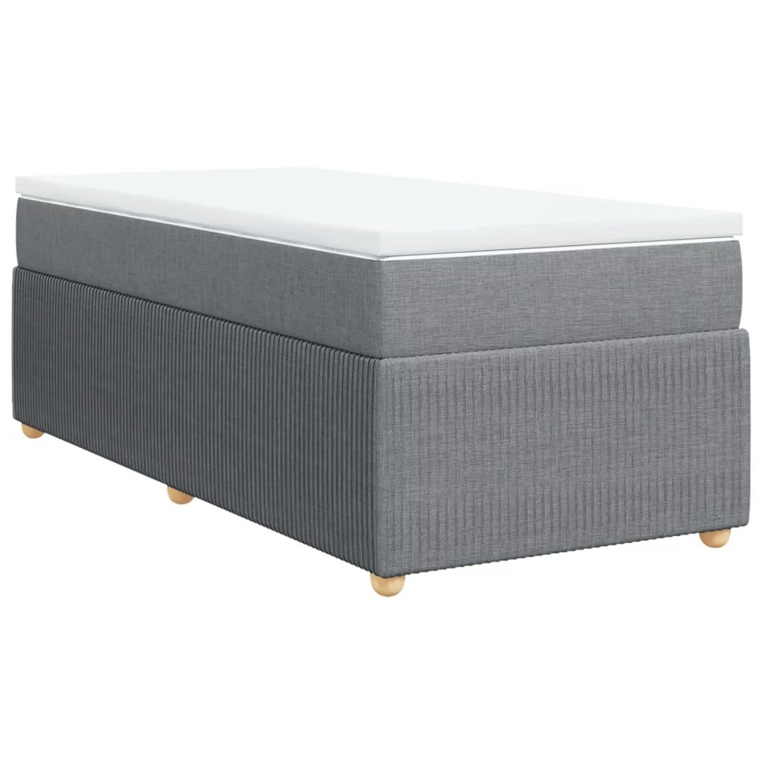 vidaXL Bettgestell Boxspringbett mit Matratze Hellgrau 90x200 cm Stoff Bett günstig online kaufen