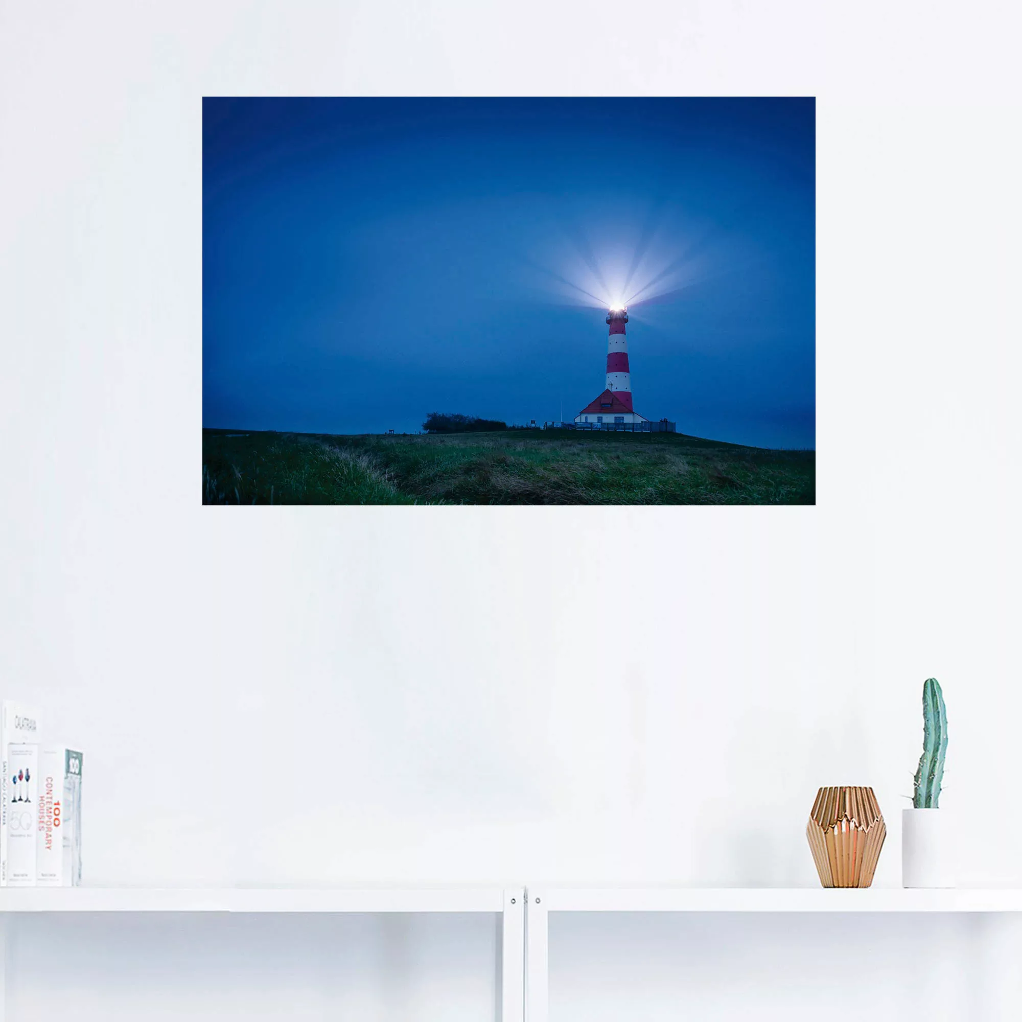 Artland Wandfolie »Leuchtturm Westerheversand am Abend«, Gebäude, (1 St.), günstig online kaufen