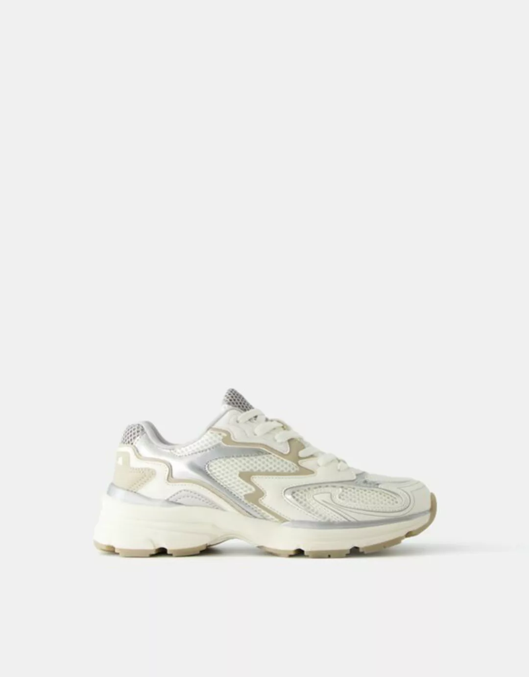 Bershka Kombinierte Sneaker Mit Netzstoff Und Metallic-Details Bskteen 36 K günstig online kaufen