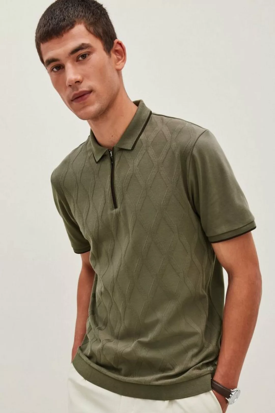 Next Poloshirt Strukturiertes Polo-Shirt (1-tlg) günstig online kaufen