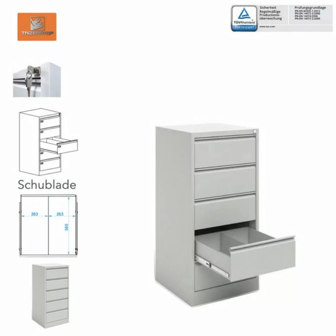 TRIZERATOP Hängeregisterschrank Aktenschrank Karteischrank 61x63x1285 cm 50 günstig online kaufen