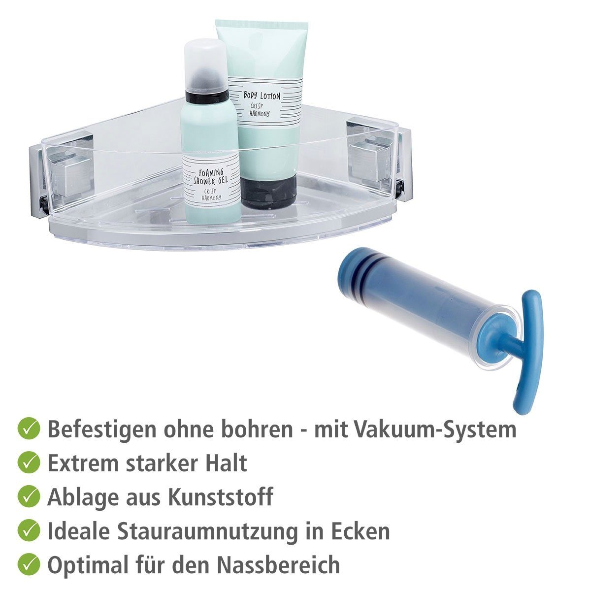 WENKO Eckregal Vacuum-Loc Quadro, 1 Etage günstig online kaufen