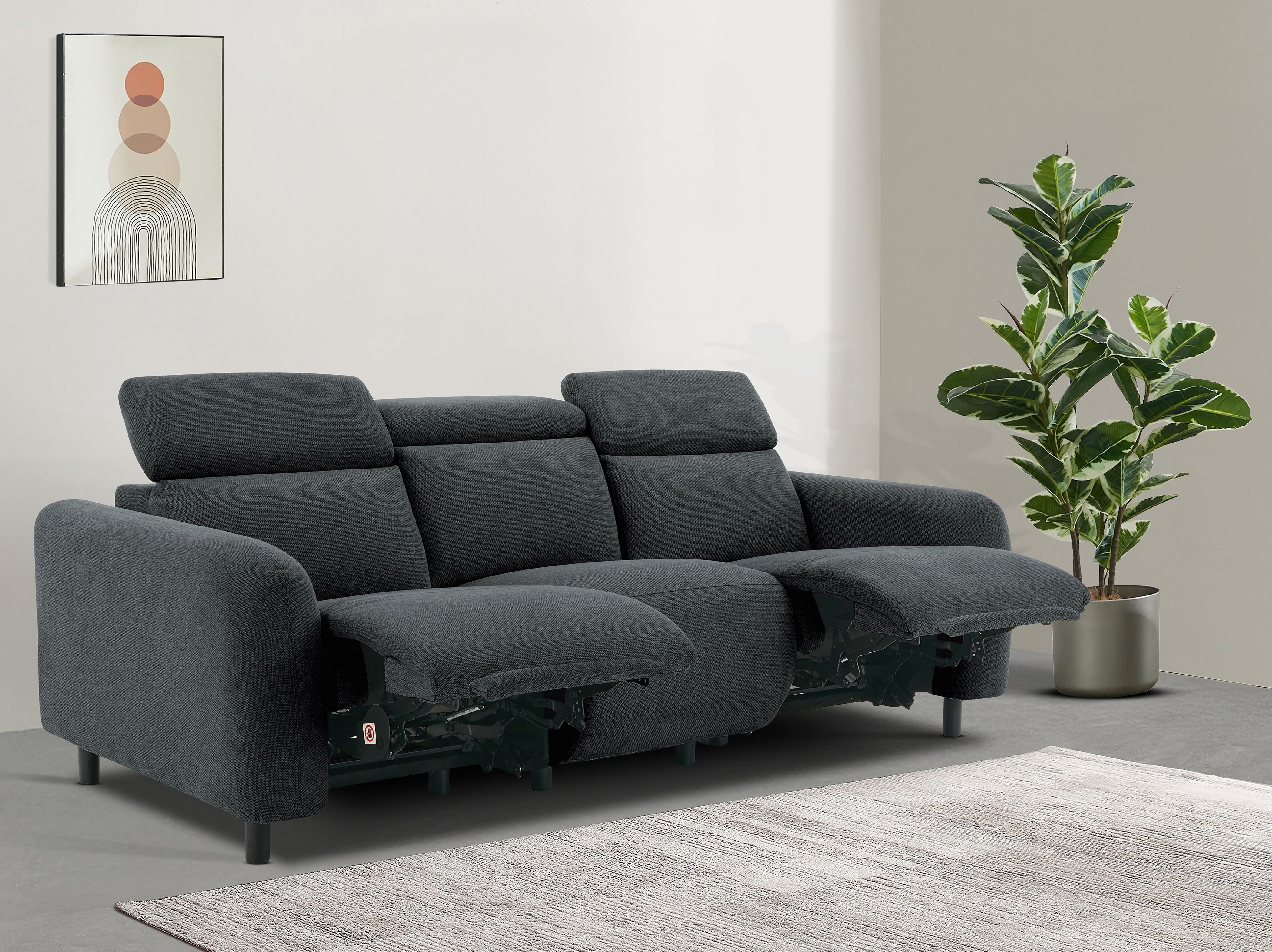 Home affaire 3-Sitzer "SKAANE Struktur-Sofa, 229 cm, manuelle-u. elektrisch günstig online kaufen