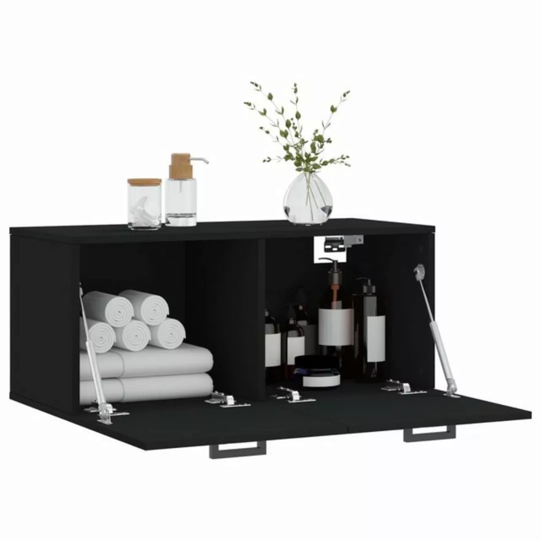 vidaXL Hängeschrank Hängeschrank Wandschrank Schwarz 80x36,5x35 cm Spanplat günstig online kaufen