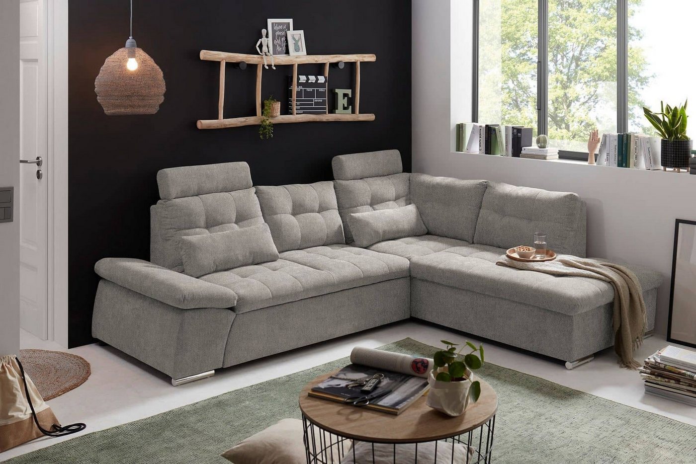 ED EXCITING DESIGN Ecksofa Jakarta, mit Schlaffunktion, verstellbarer Armle günstig online kaufen