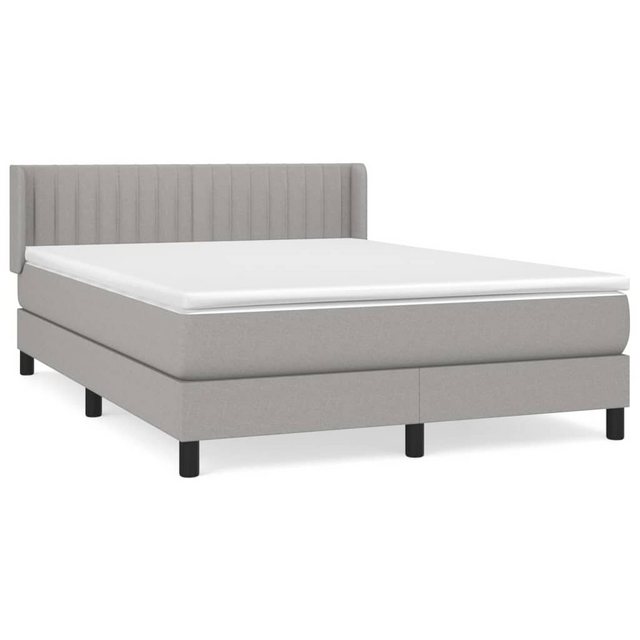 furnicato Bett Boxspringbett mit Matratze Hellgrau 140x200 cm Stoff (1-tlg) günstig online kaufen