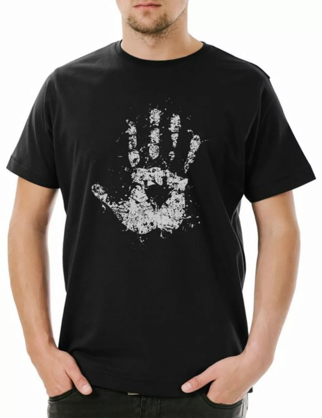 Urban Backwoods Print-Shirt White Hand II Herren T-Shirt Lord of Herr der F günstig online kaufen