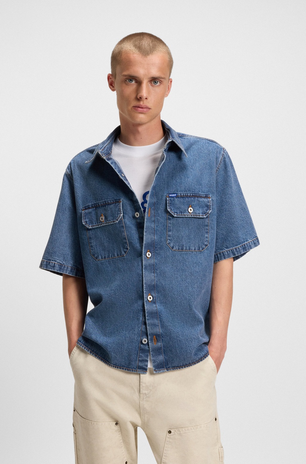 HUGO Blue Jeanshemd "Ekyno", in oversize Form günstig online kaufen