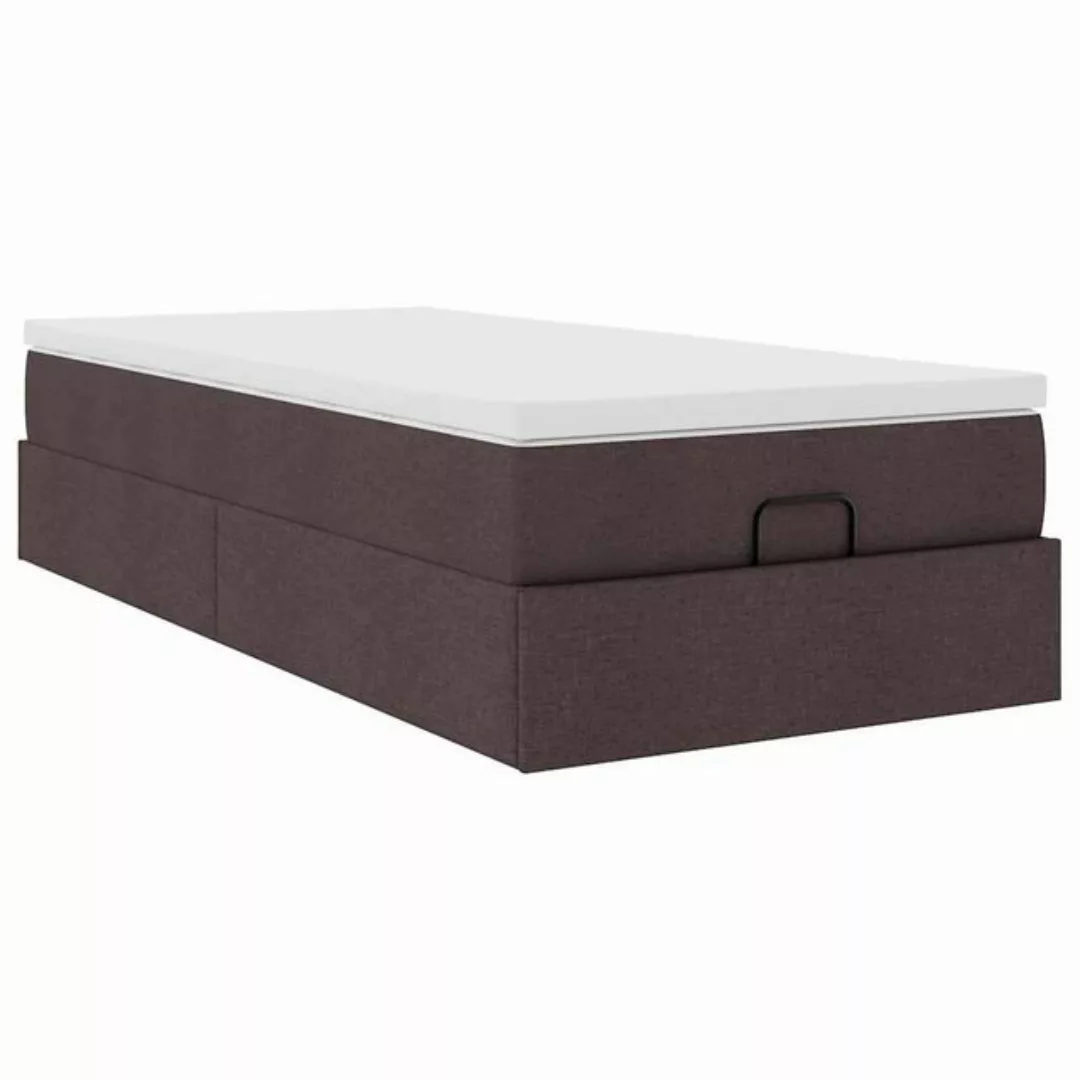 vidaXL Bett Ottoman-Bett mit Matratze Dunkelbraun 90x200 cm Stoff günstig online kaufen