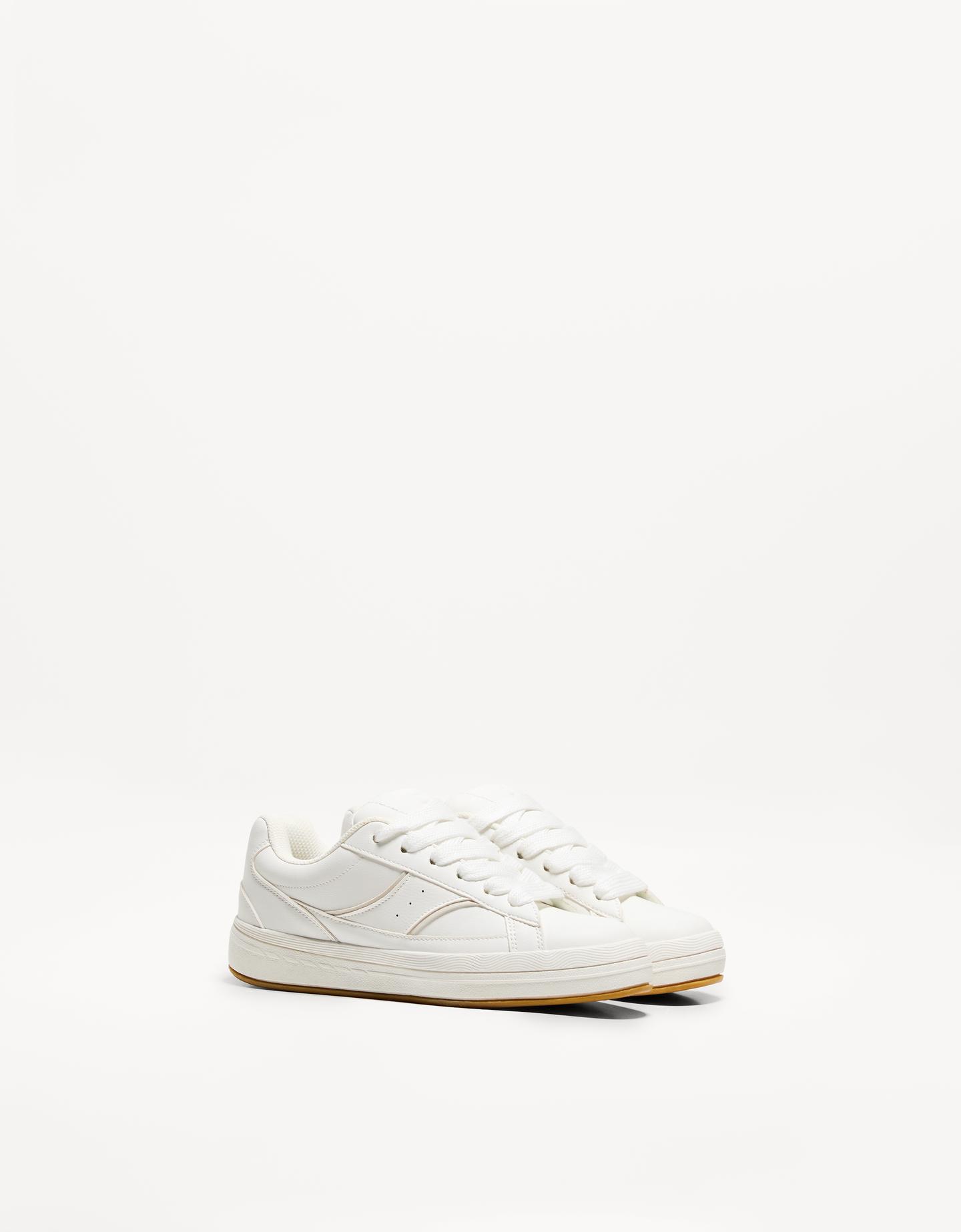 Bershka Skate-Sneaker Damen 36 Weiss günstig online kaufen