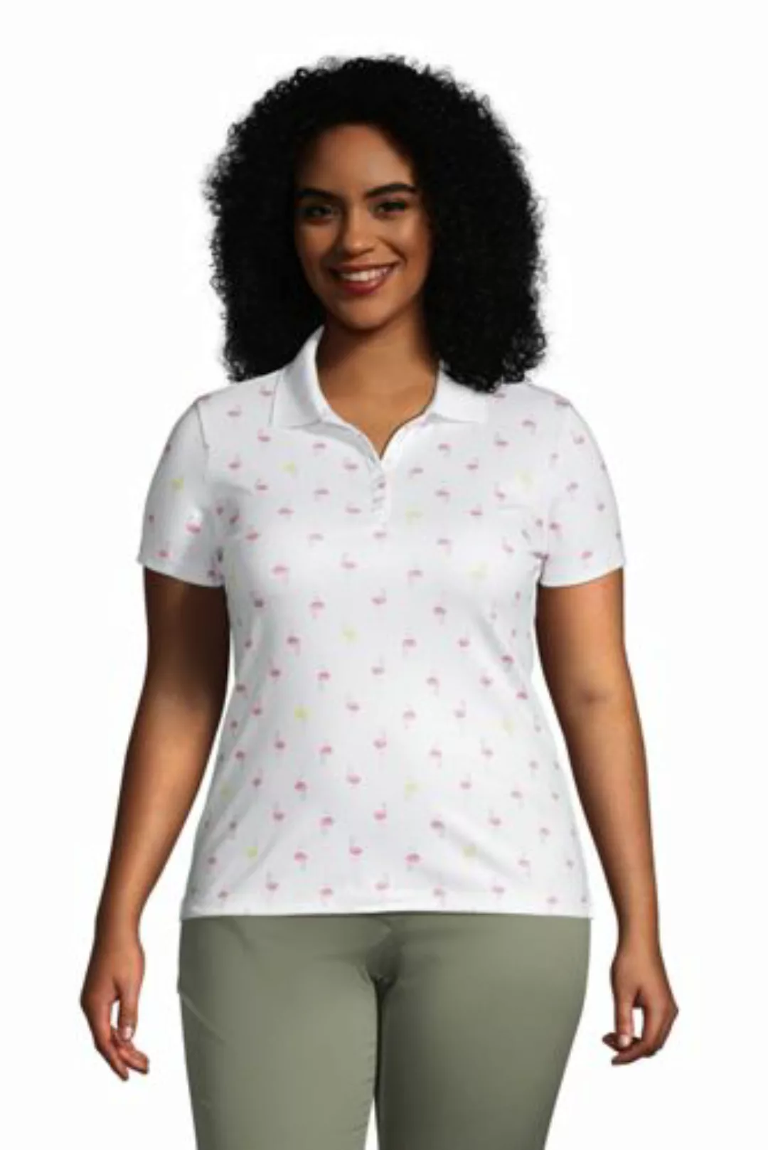 Supima-Poloshirt in großen Größen, Damen, Größe: 48-50 Plusgrößen, Weiß, Ba günstig online kaufen