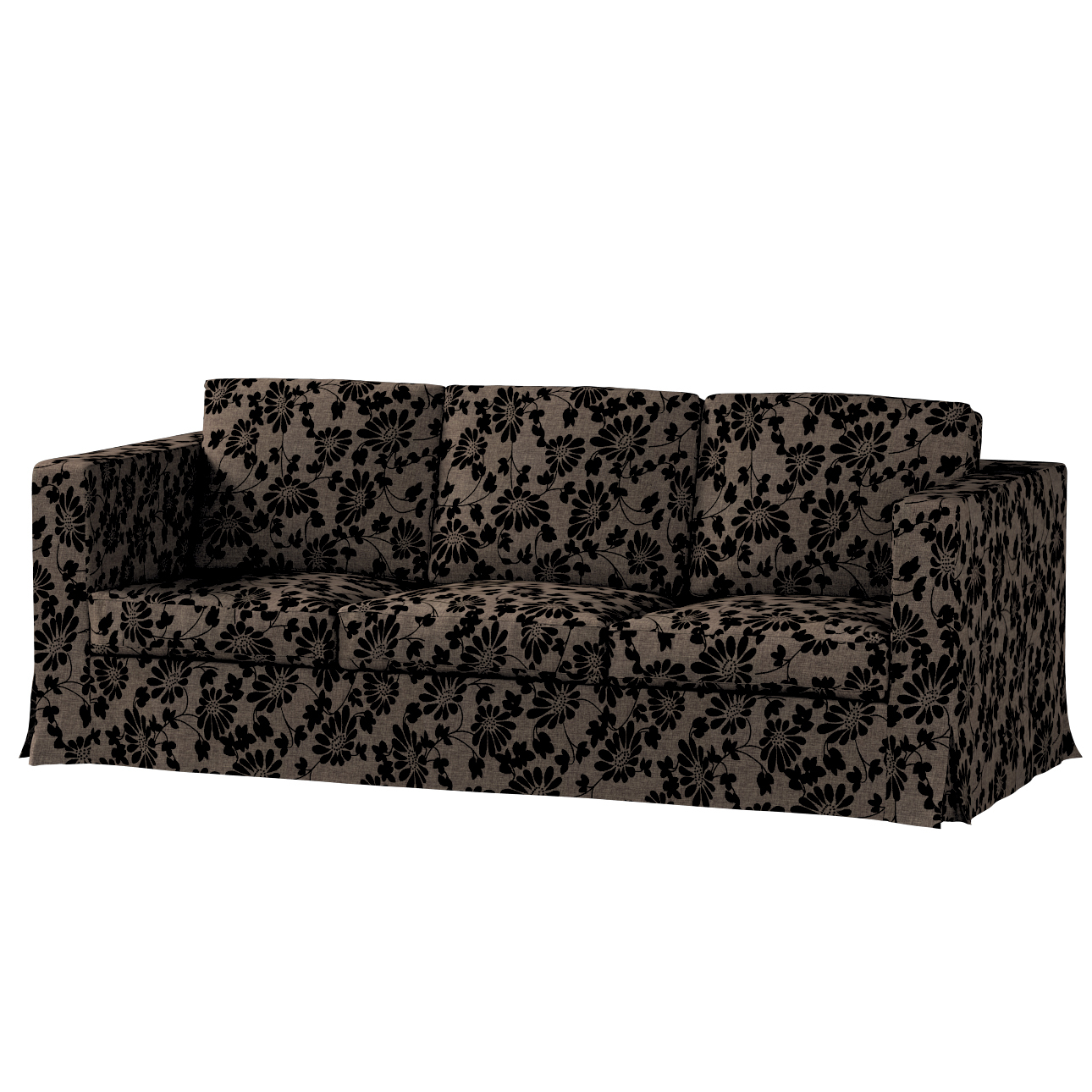 Bezug für Karlanda 3-Sitzer Sofa nicht ausklappbar, lang, braun-schwarz, Be günstig online kaufen