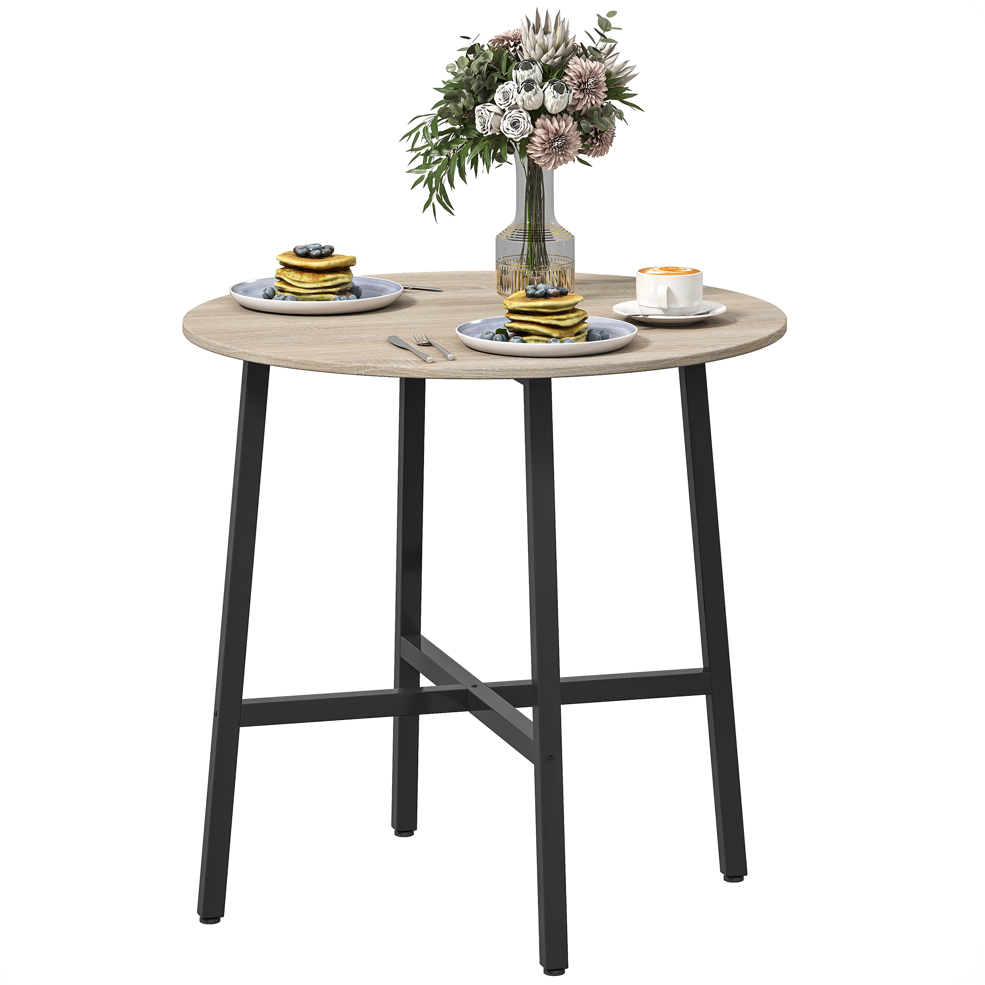 HOMCOM Runder Esstisch 80 cm für 2 Personen, Küchentisch im Industriestil m günstig online kaufen