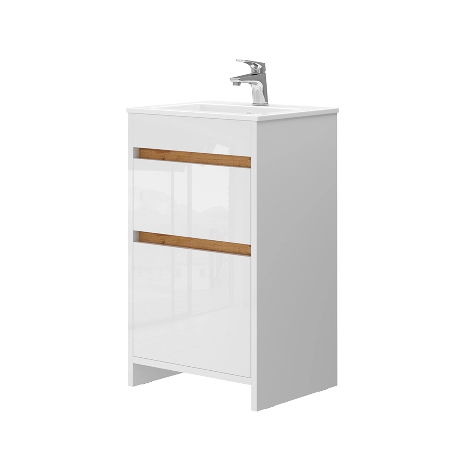 Vicco Badmöbel-Set Detmold Weiß/Weiß HG 2 günstig online kaufen