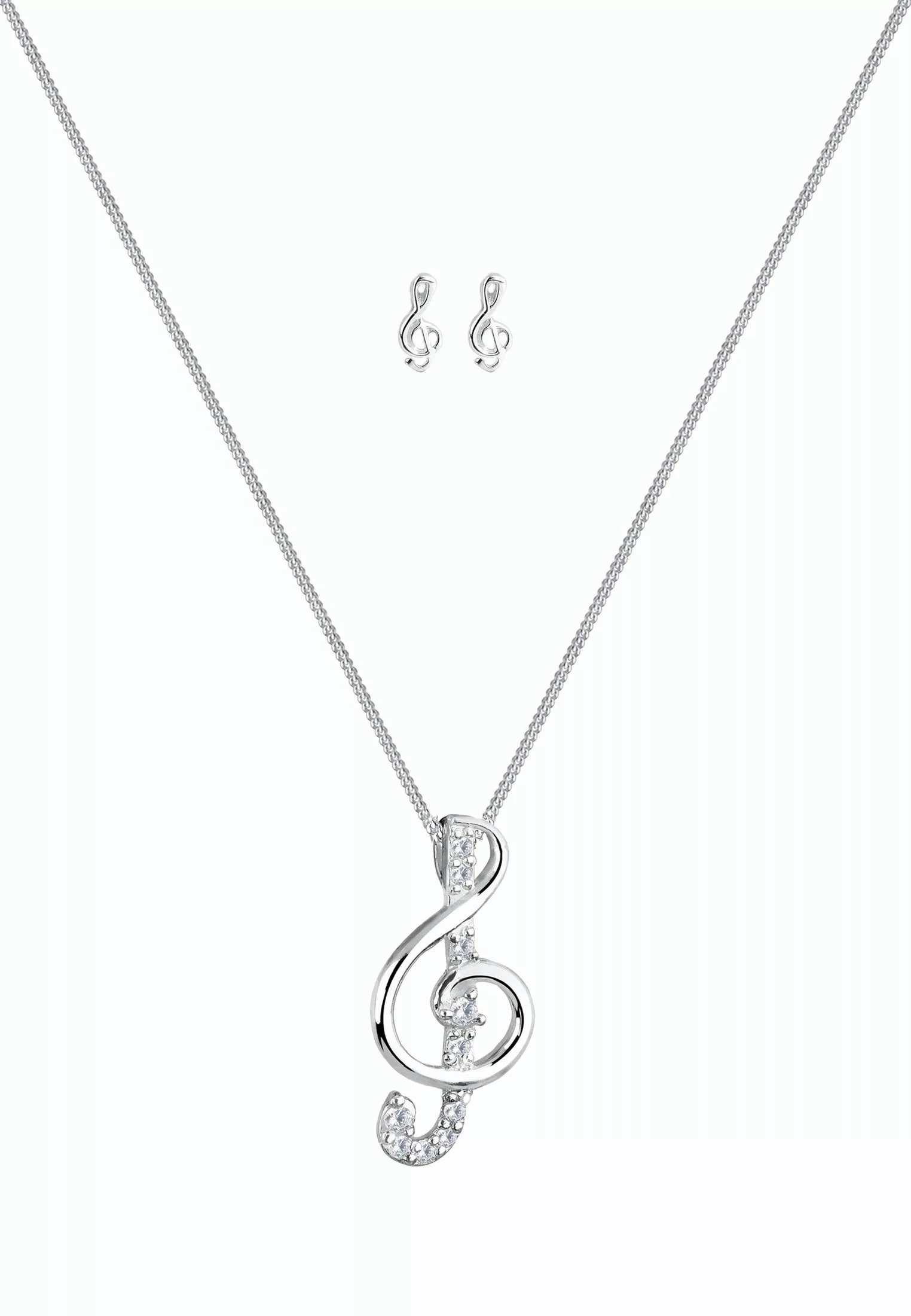 Elli Schmuckset Notenschlüssel Zirkonia Weiß 925 günstig online kaufen