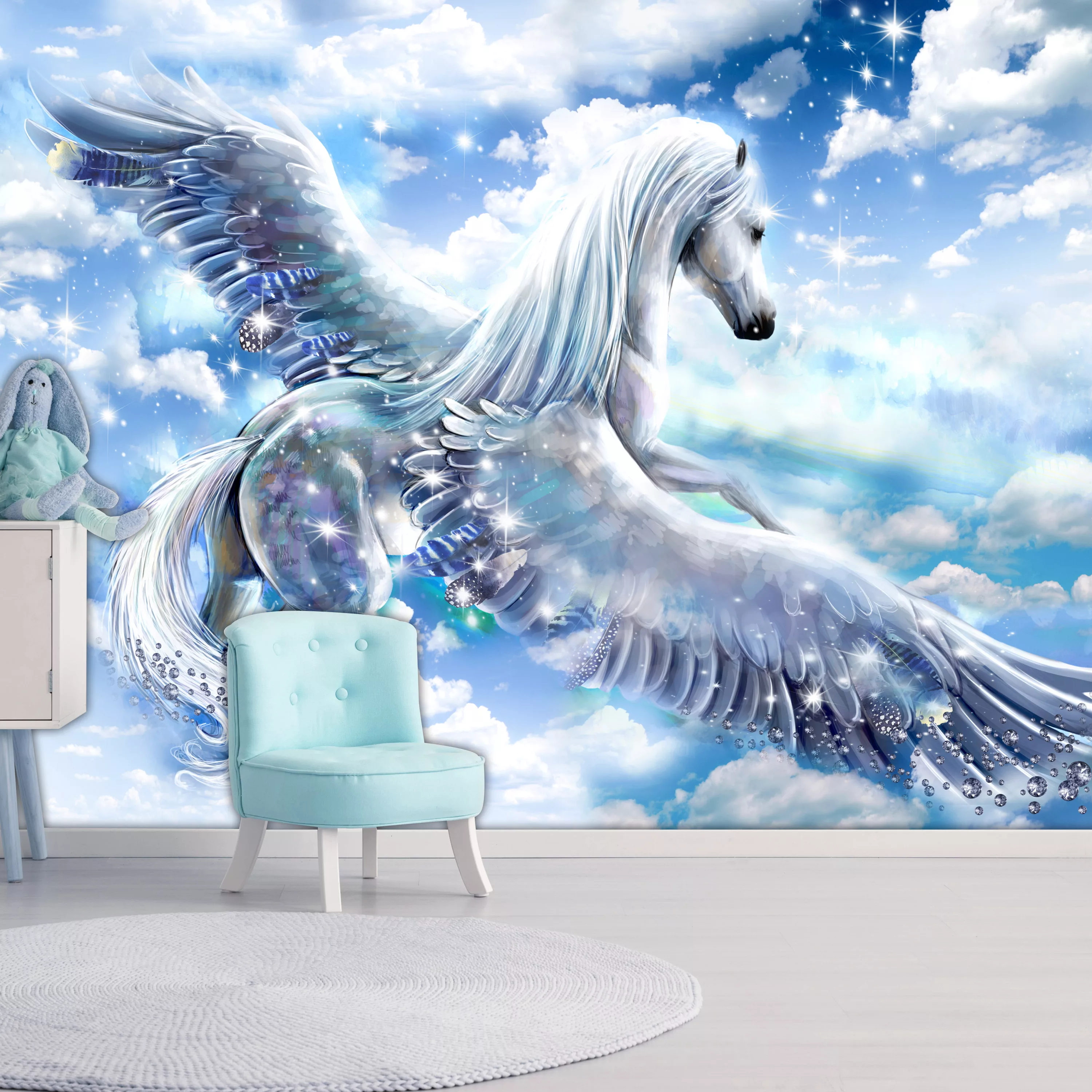 Selbstklebende Fototapete - Pegasus (blue) günstig online kaufen