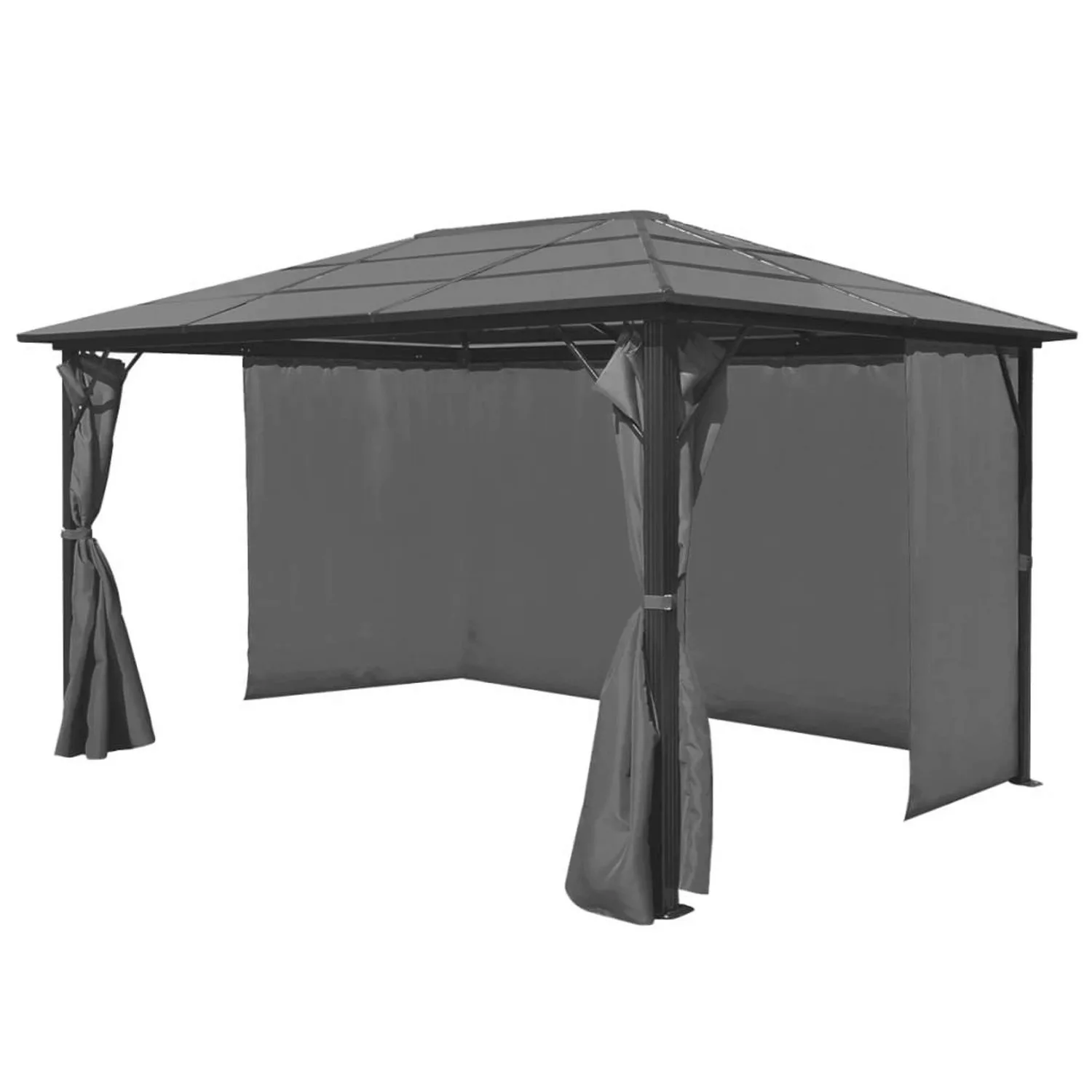 Pavillon Mit Vorhängen Anthrazit Aluminium 400 X 300 Cm günstig online kaufen