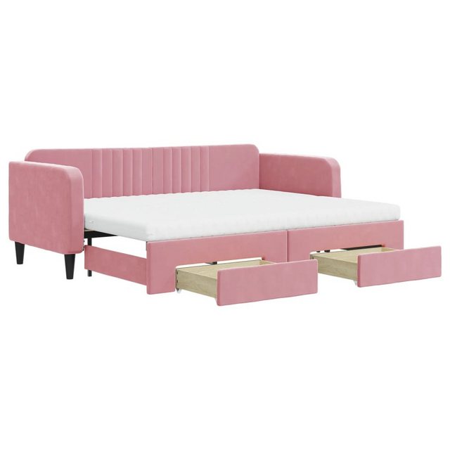 vidaXL Gästebett Gästebett Tagesbett Ausziehbar mit Schubladen Rosa 80x200 günstig online kaufen