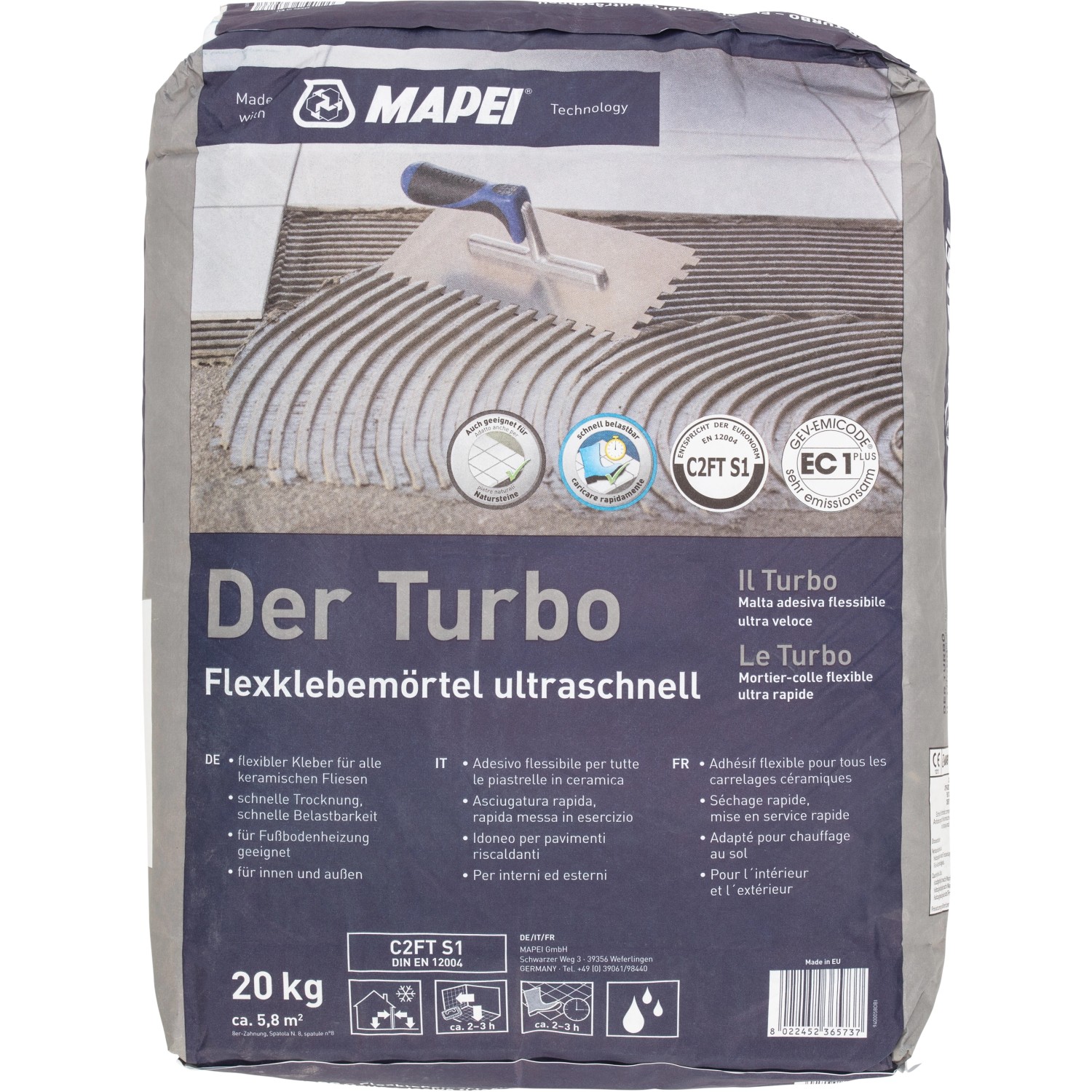 Mapei Turbo Flexmörtel schnell C2FT S1 20 kg günstig online kaufen