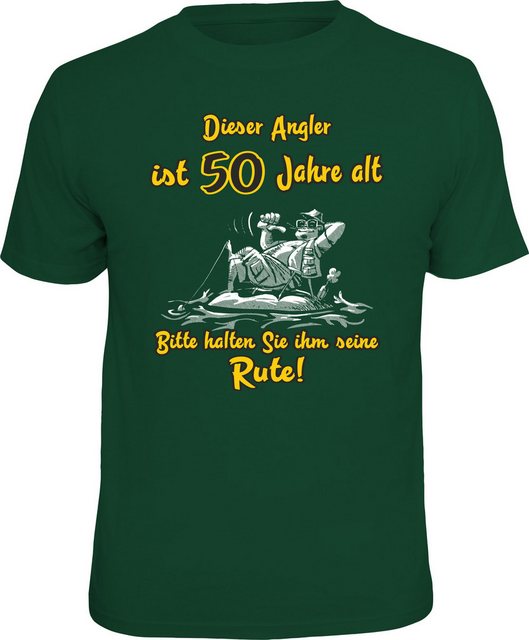 RAHMENLOS® T-Shirt für Angler - 50 Jahre alt, bitte halten Sie ihm seine Ru günstig online kaufen