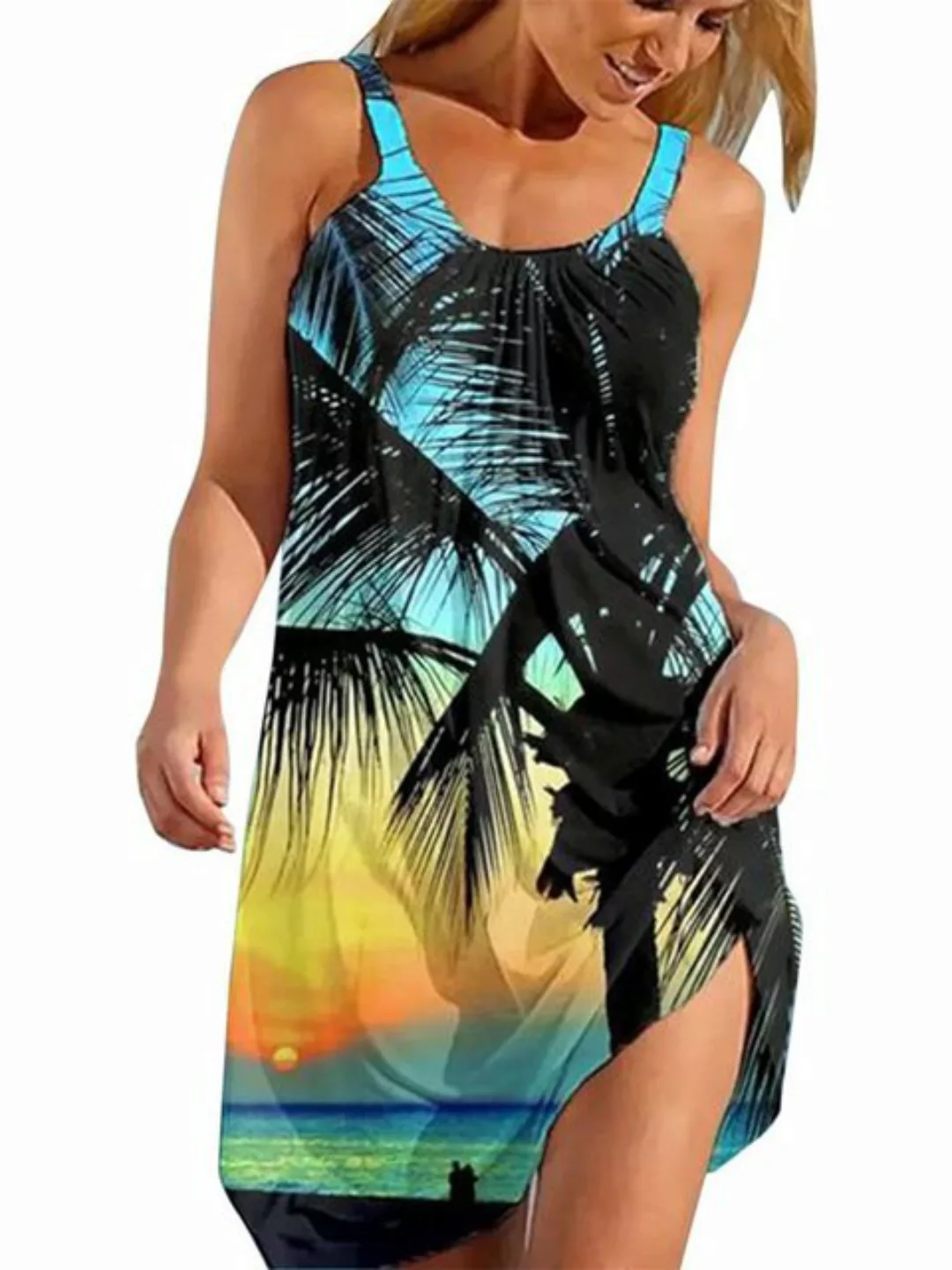FIDDY Trachtenrock Coconut Bedrucktes Trägerkleid Damen Freizeitkleider günstig online kaufen