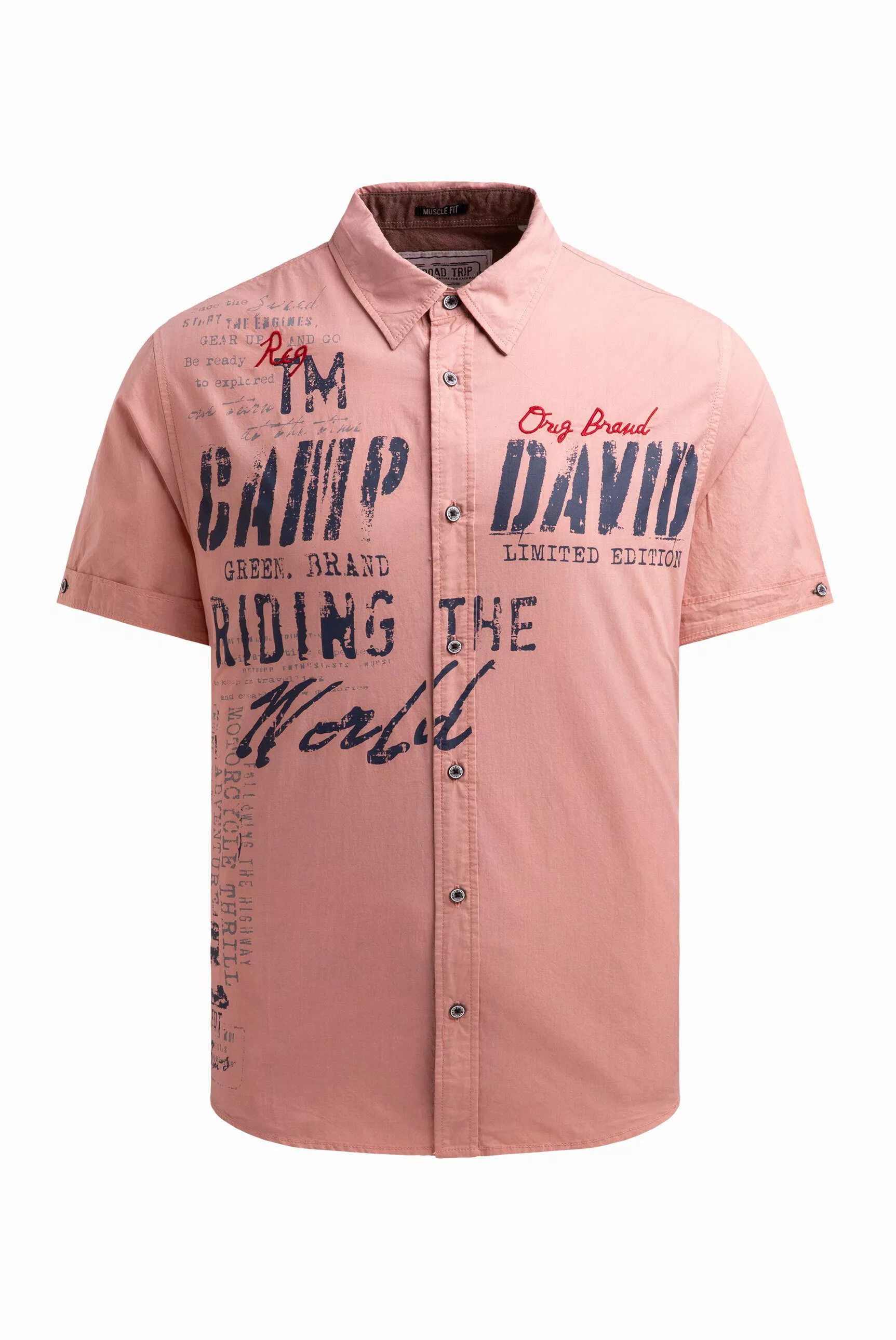 CAMP DAVID Kurzarmhemd mit Turn-Up-Ärmel günstig online kaufen