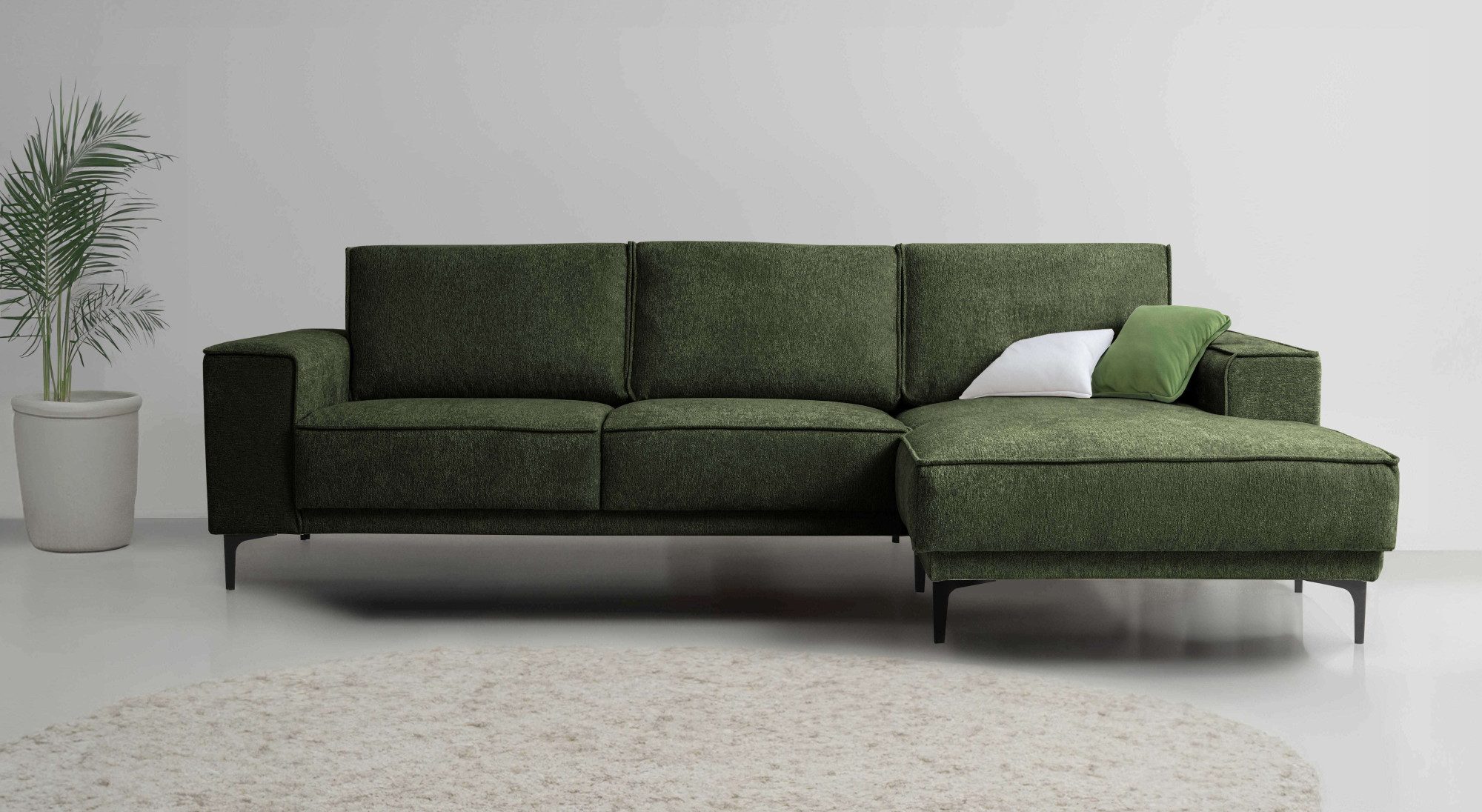 Places of Style Ecksofa "Polsterecke Oland, Struktur, Flachgewebe, Luxus-Mi günstig online kaufen