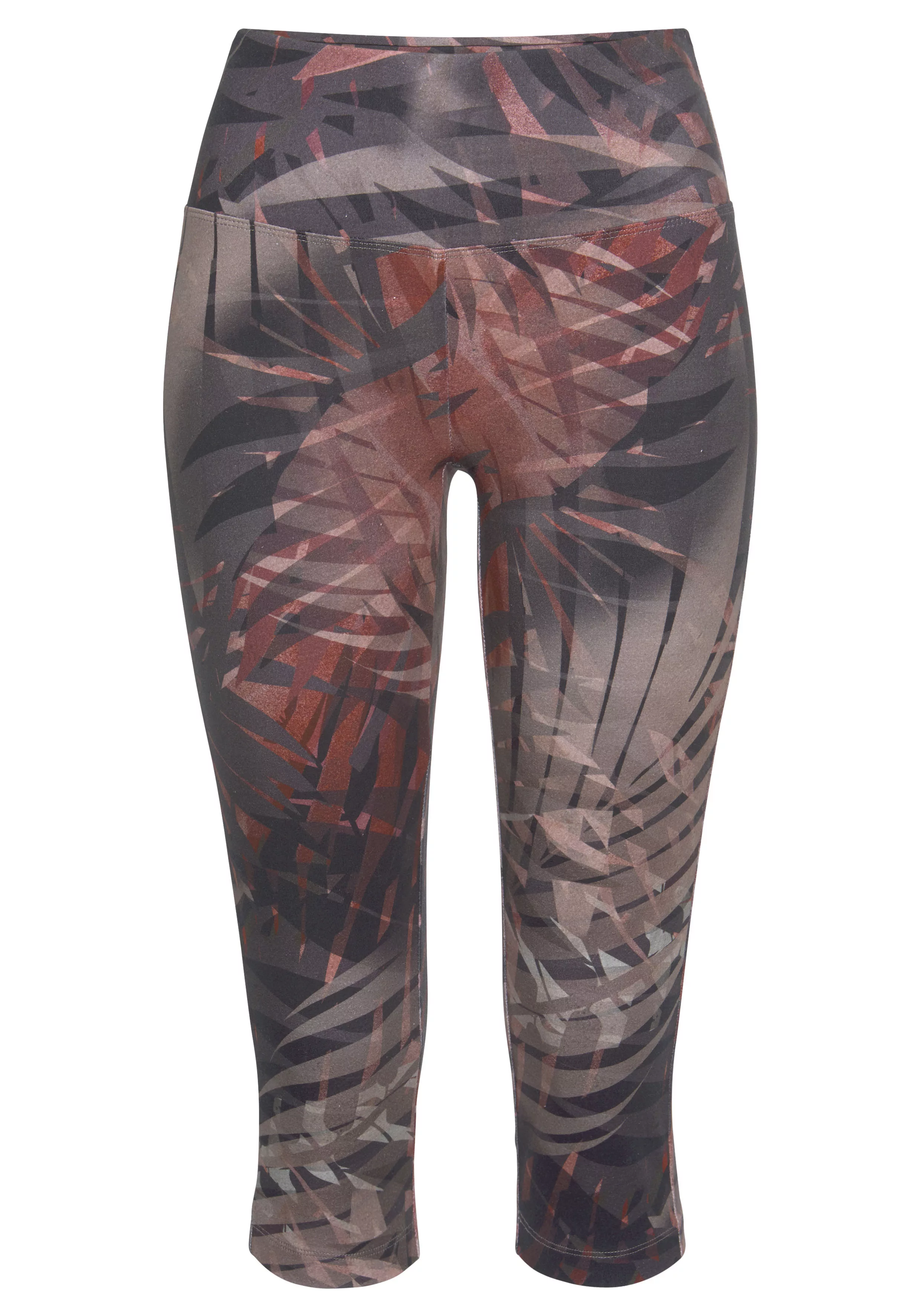 LASCANA ACTIVE Caprileggings "Tropical", mit abstraktem Palmenprint günstig online kaufen