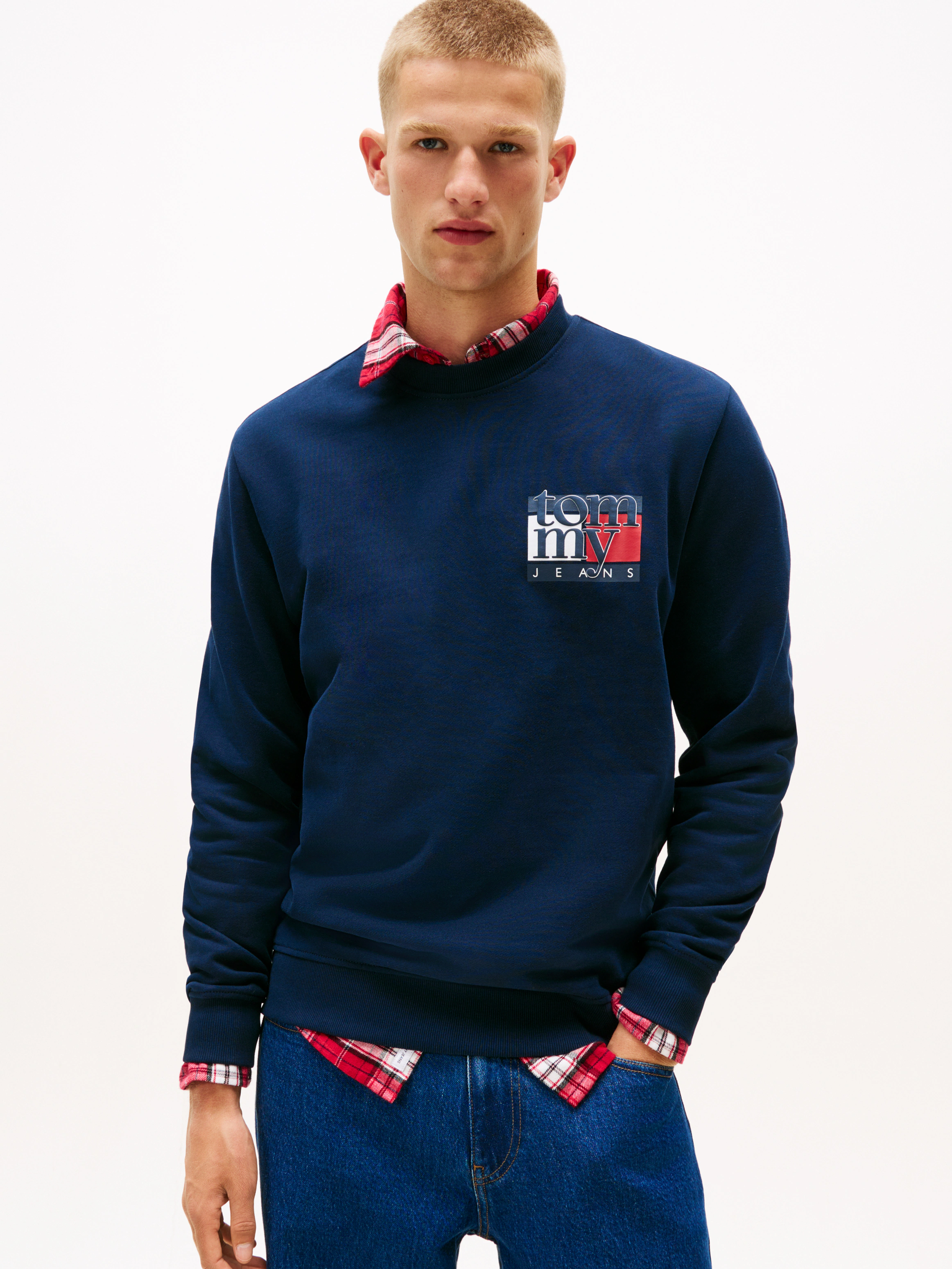 Tommy Jeans Sweatshirt "TJM RWB FLAG", Rundhals, regular fit, Print, Rippbü günstig online kaufen